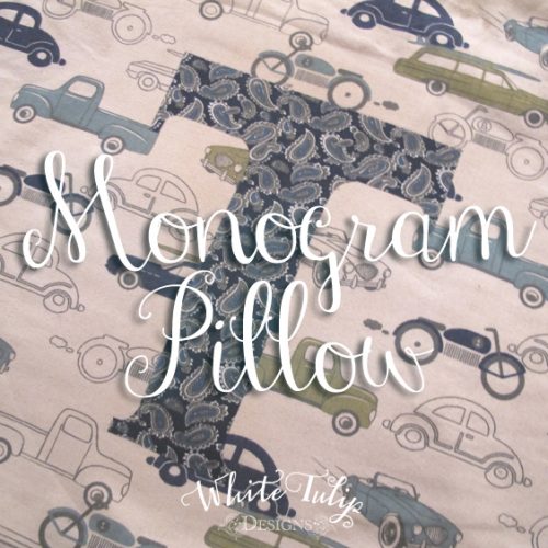 Monogram Pillow - made with iron on paper
